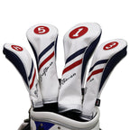 White Blue Red Wood Head Cover - CraftsmanGolf