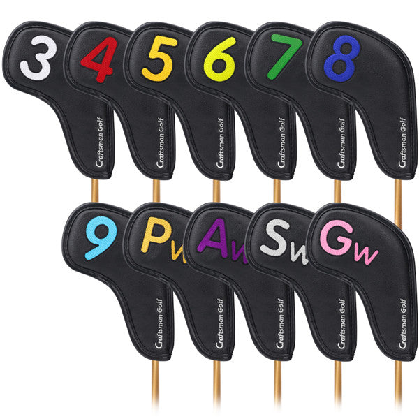 Large Colorful Number Extended Version Iron Headcovers Set - CraftsmanGolf