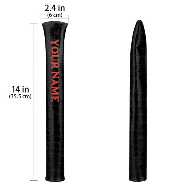 Personalized Crocodile Pattern Leather Alignment Stick Cover - CraftsmanGolf