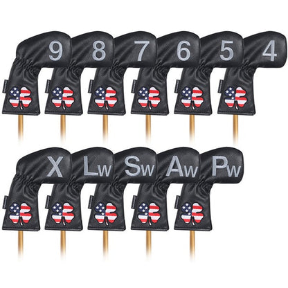 USA Flag Clover Iron Head Covers Set - CraftsmanGolf