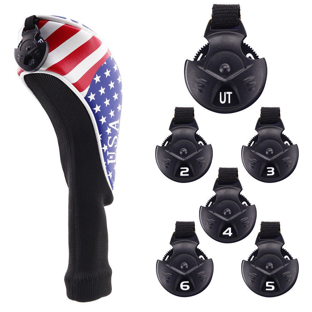 USA Flag Long Neck Sock Golf Head Cover - CraftsmanGolf
