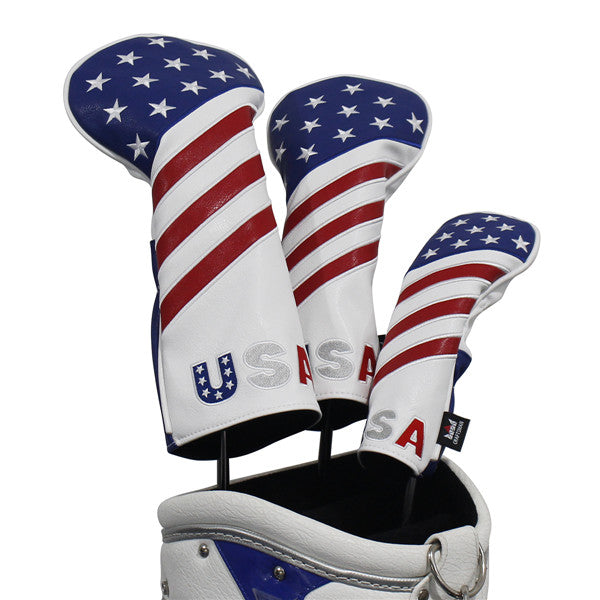 USA Red&Blue&White Golf Head Covers - CraftsmanGolf
