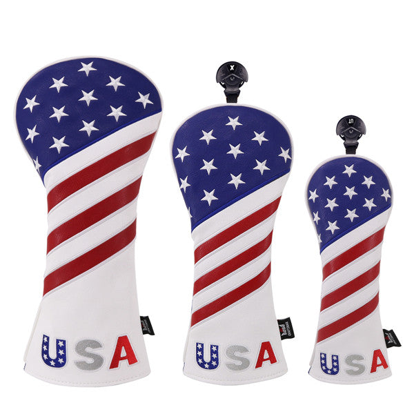 USA Red&Blue&White Golf Head Covers - CraftsmanGolf