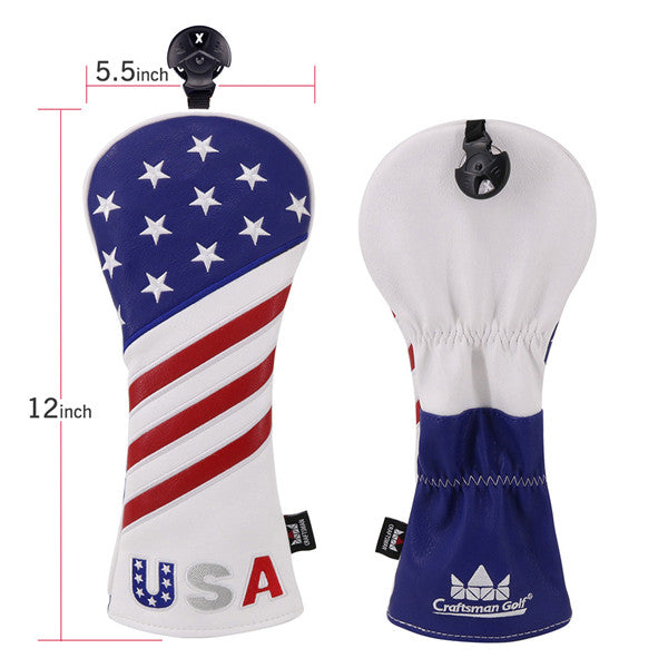 USA Red&Blue&White Golf Head Covers - CraftsmanGolf