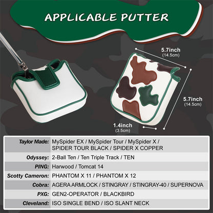 CAMO Square Mallet Putter Headcover With Magnetic Closure-CraftsmanGolf
