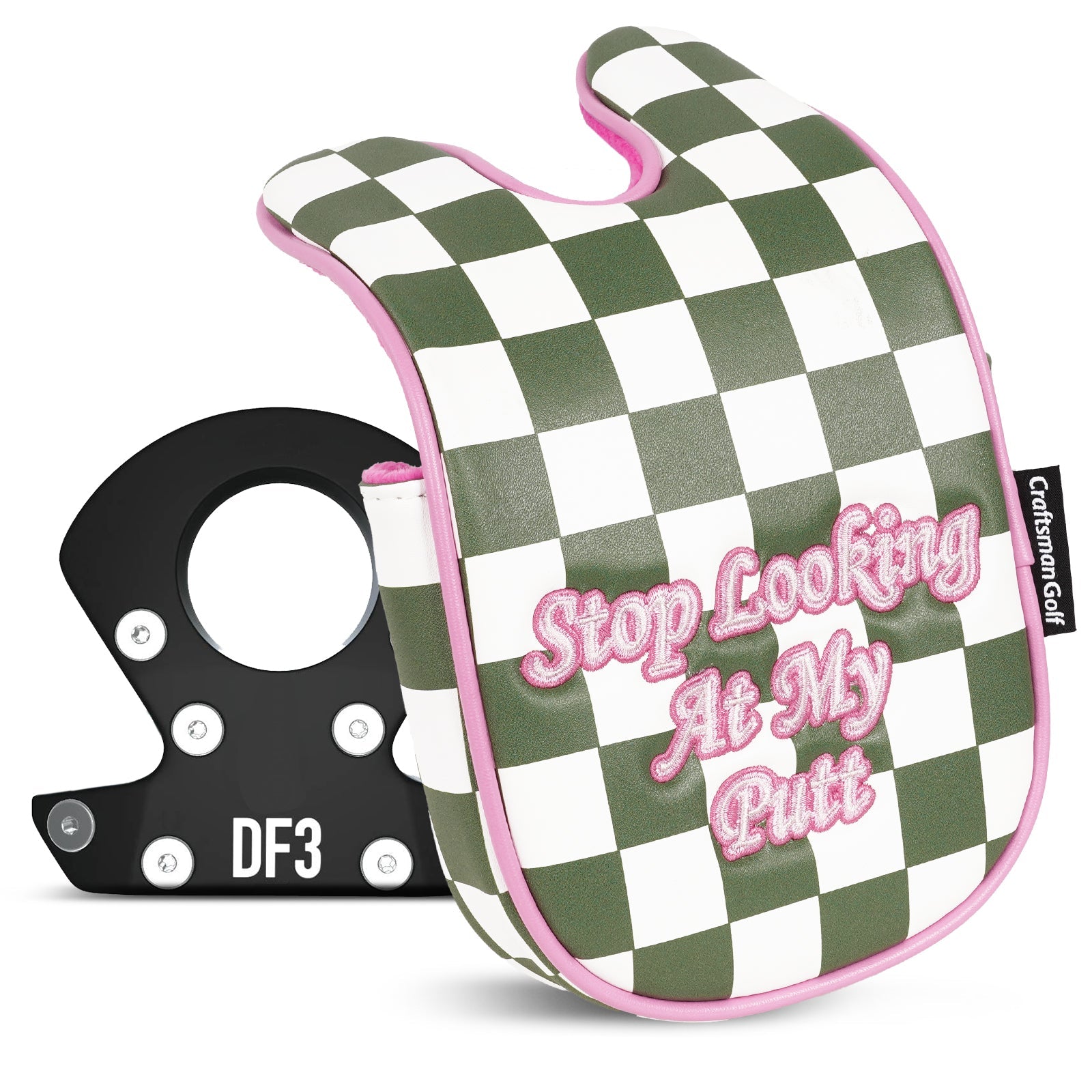 Green Pink Check Golf Headcover Set
