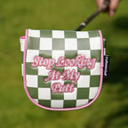 Green Pink Check Golf Headcover Set