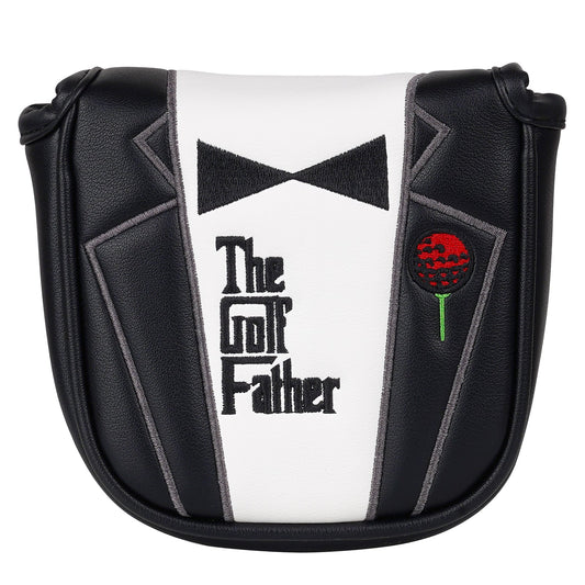 Black and White Stitching Suit Bow Tie Golf Head Cover Set