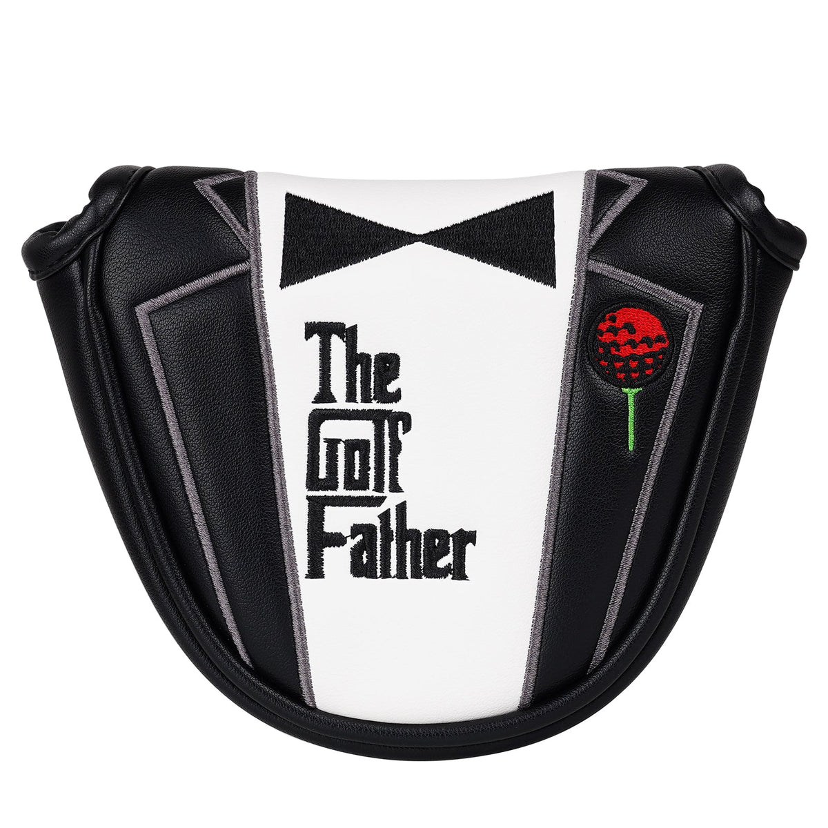 Black and White Stitching Suit Bow Tie Golf Head Cover Set