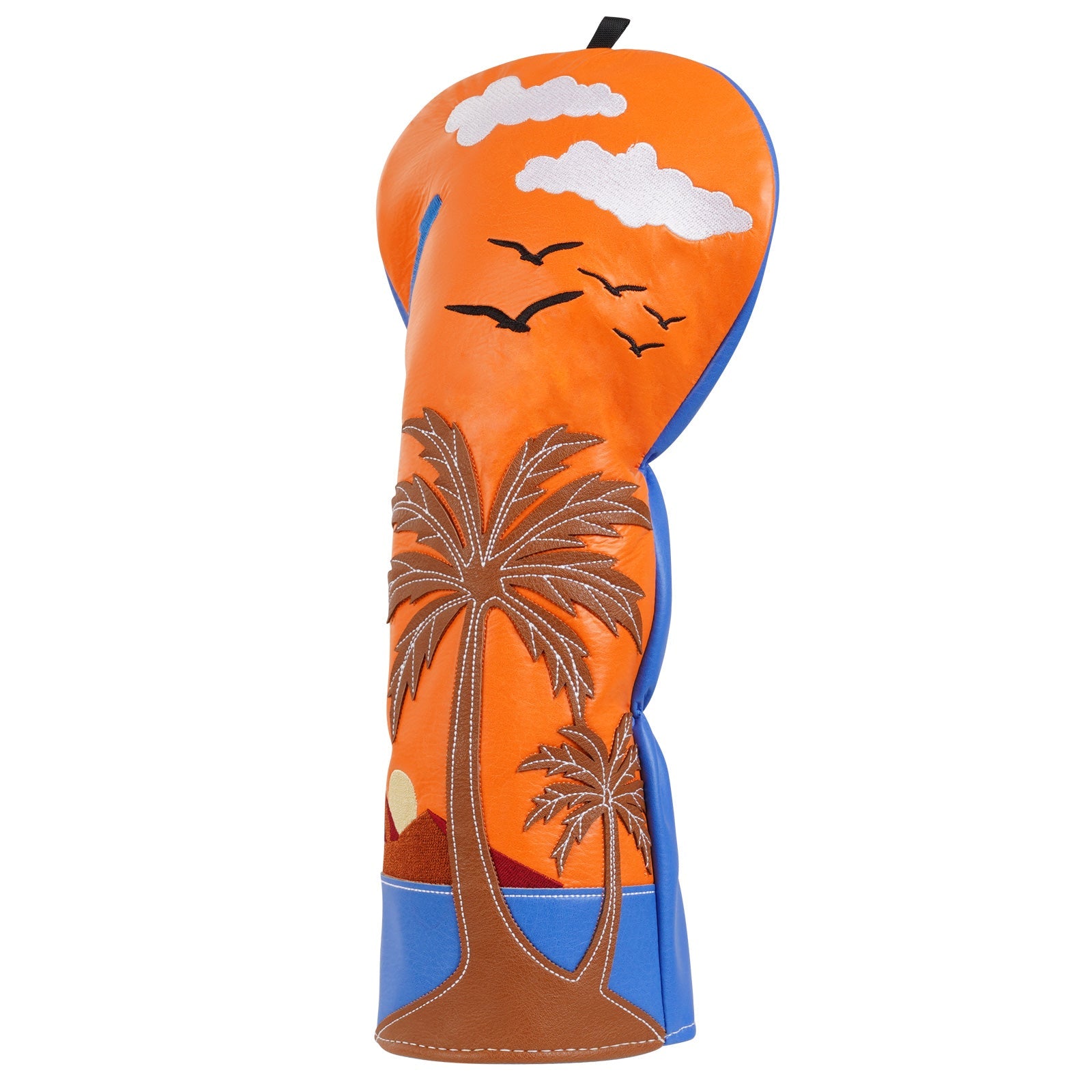 Orange Blue Splicing Coconut Tree Golf Head Cover Set