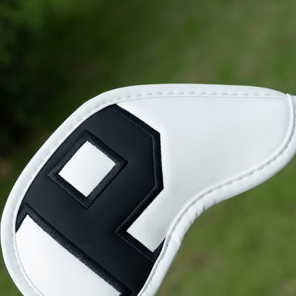Custom Large No. Magnetic White Leather Iron Head Covers