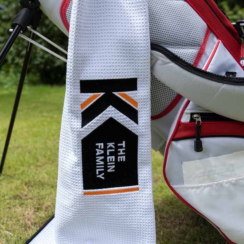Personalized Golf Waffle Microfiber Tri-Fold Towel 16“ x 24” With Logo and Name-CraftsmanGolf