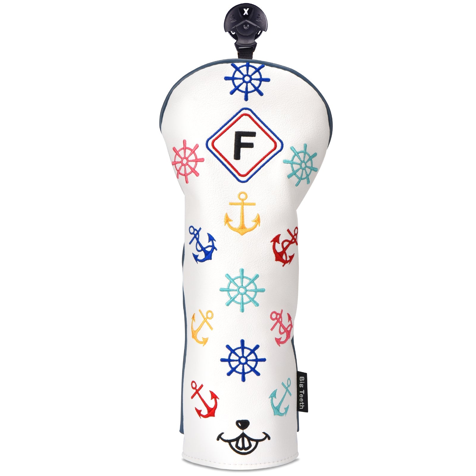 White Leather Rudder Wood Headcover Set