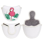 Flamingo White Golf Mallet Putter Head Cover