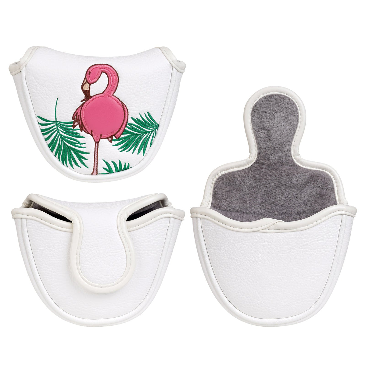 Flamingo White Golf Mallet Putter Head Cover