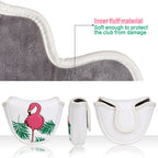 Flamingo White Golf Mallet Putter Head Cover