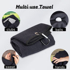 Personalized Golf Waffle Microfiber Tri-Fold Towel 16“ x 24” With Logo and Name