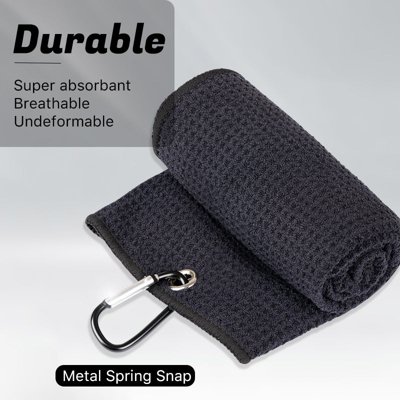 Personalized Golf Waffle Microfiber Tri-Fold Towel 16“ x 24” With Logo and Name