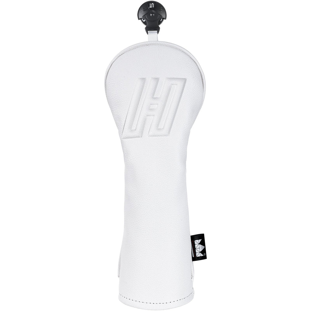 White 3D Embossed Leather Golf Head Covers