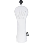 White 3D Embossed Leather Golf Head Covers