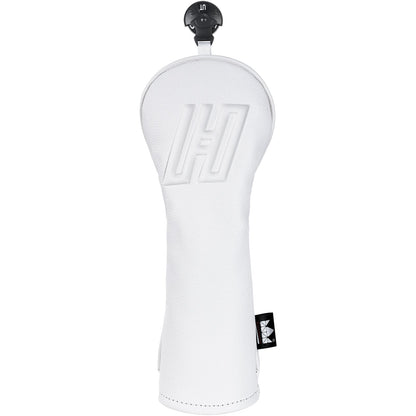 White 3D Embossed Leather Golf Head Covers