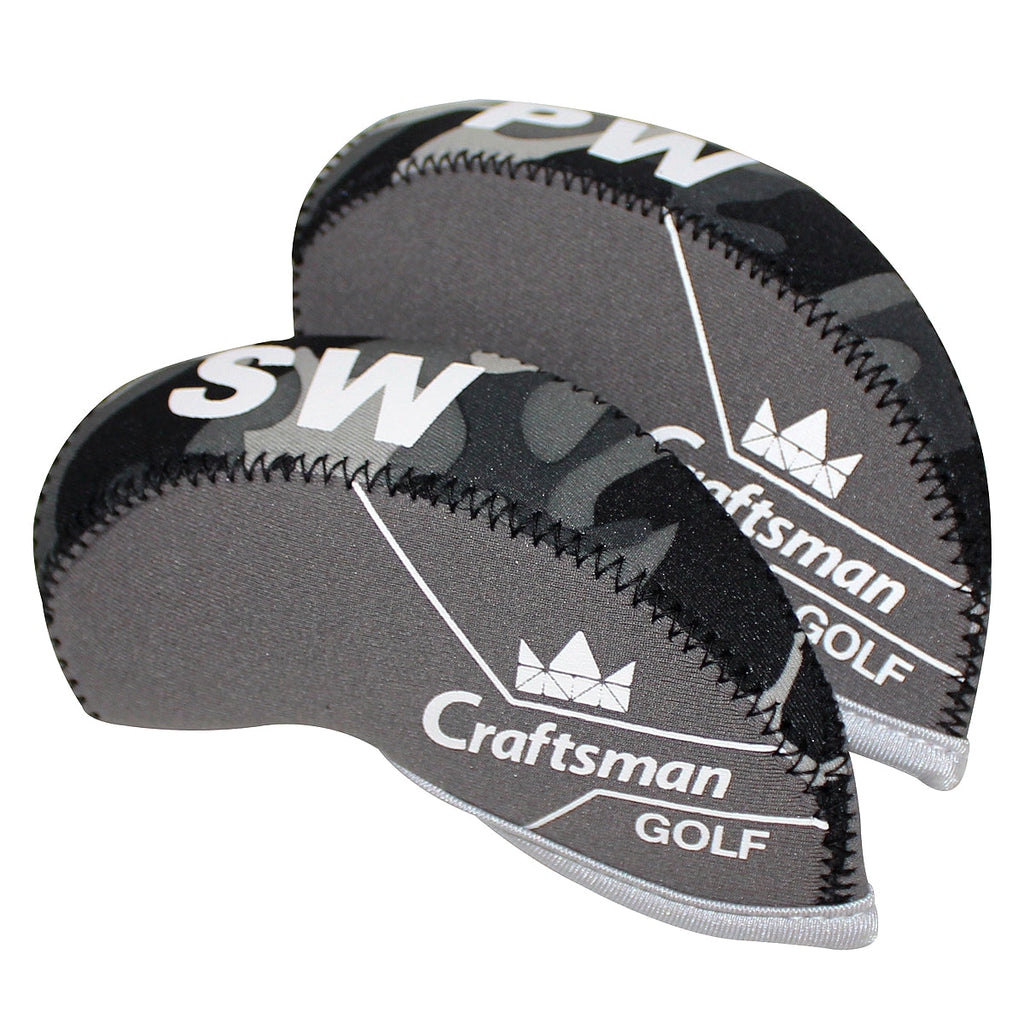 Black&Grey Camouflage Neoprene Iron Head Cover Set 10PCS