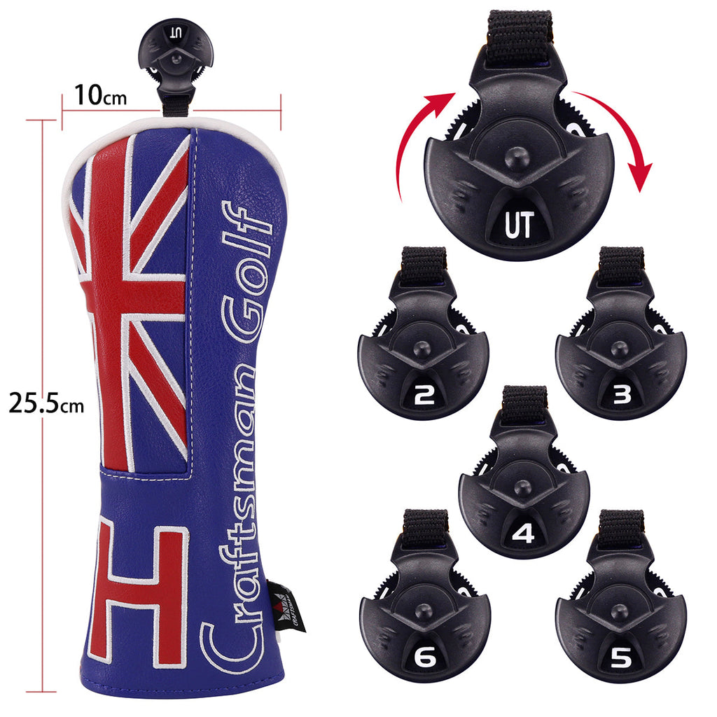 Blue Red Stitching British Flag UT Blade Putter Head Cover