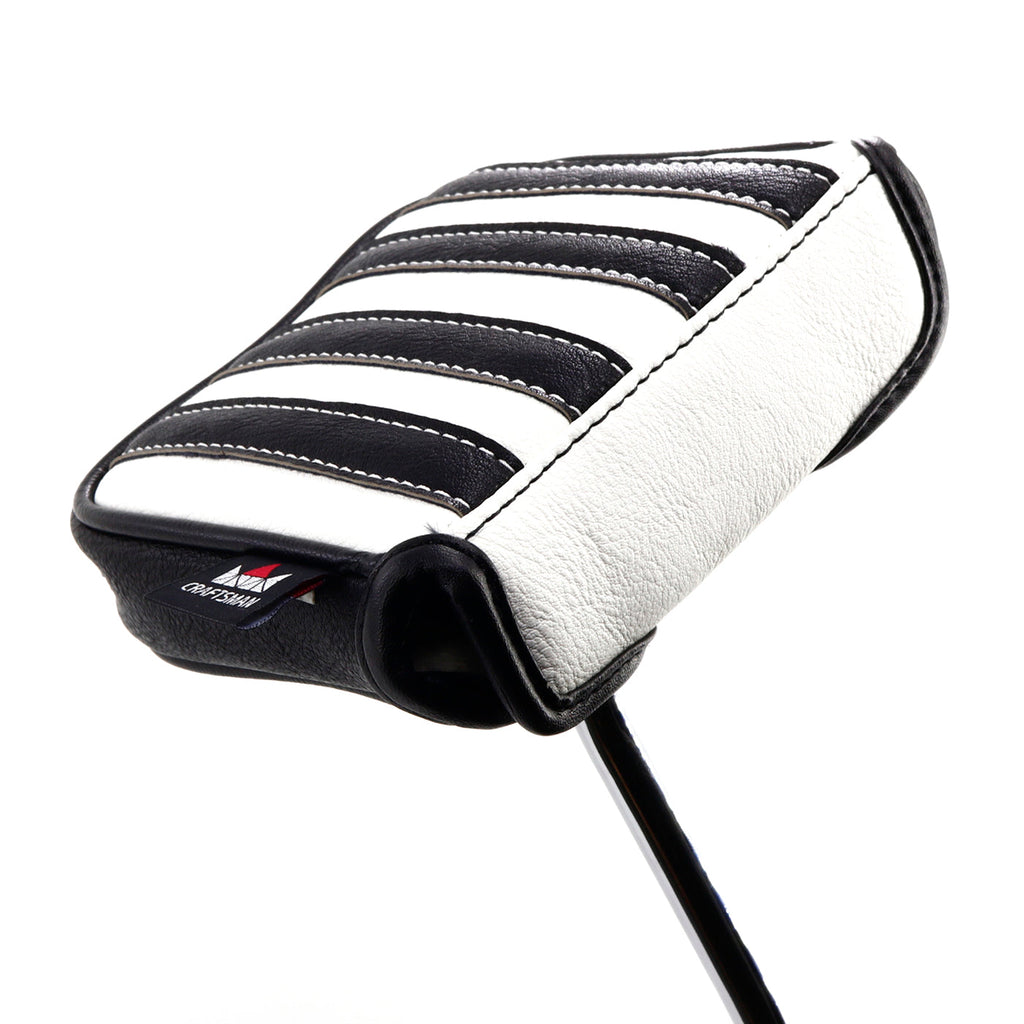 Black white Strips Single Ear Square Putter Head Cover
