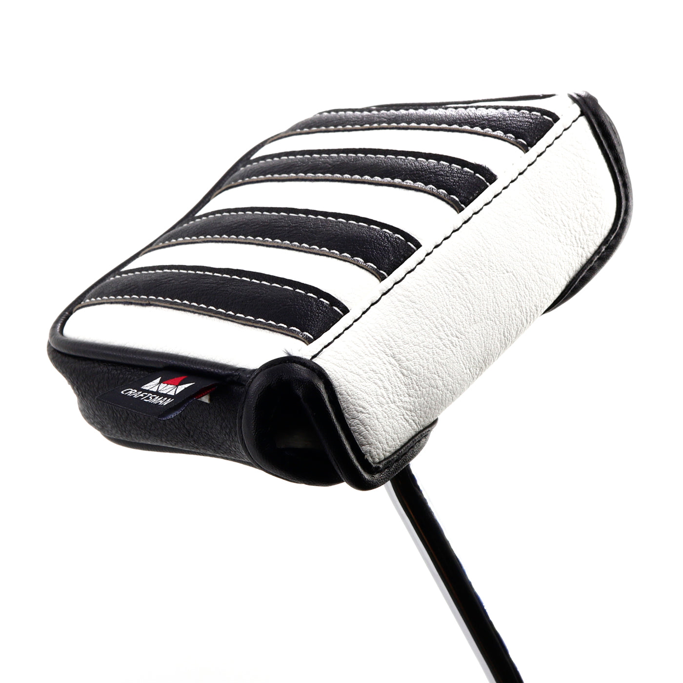 Black white Strips Single Ear Square Putter Head Cover