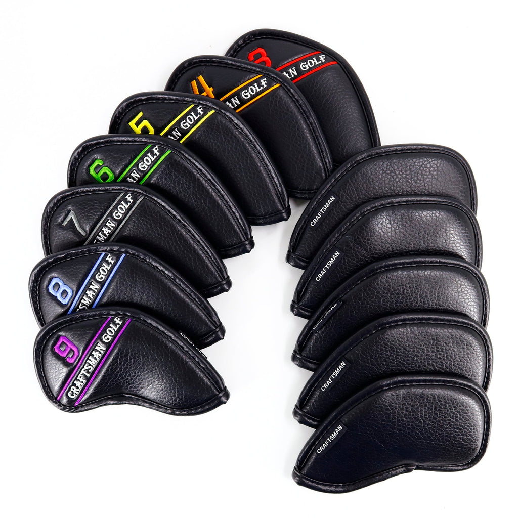 Colorful Embroidery Number Iron Headcover Set