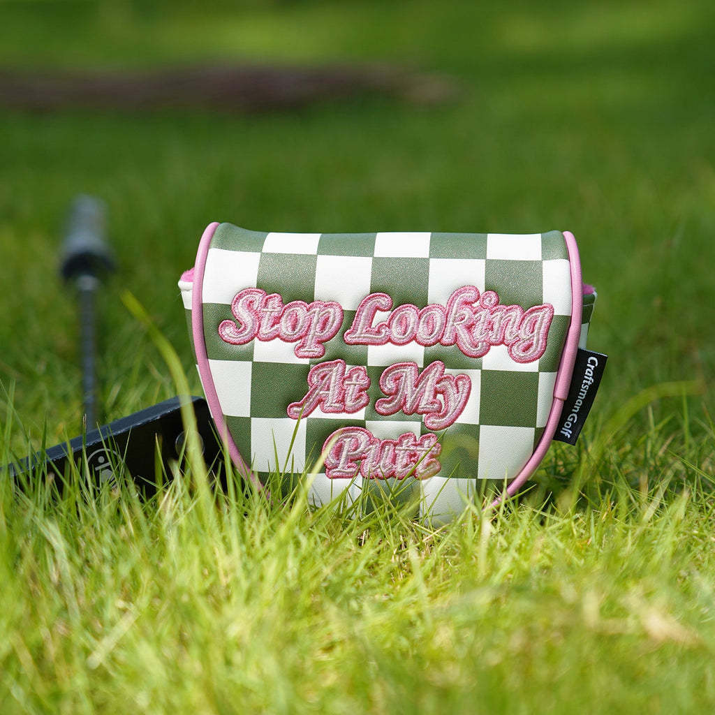 Green Pink Check Golf Headcover Set