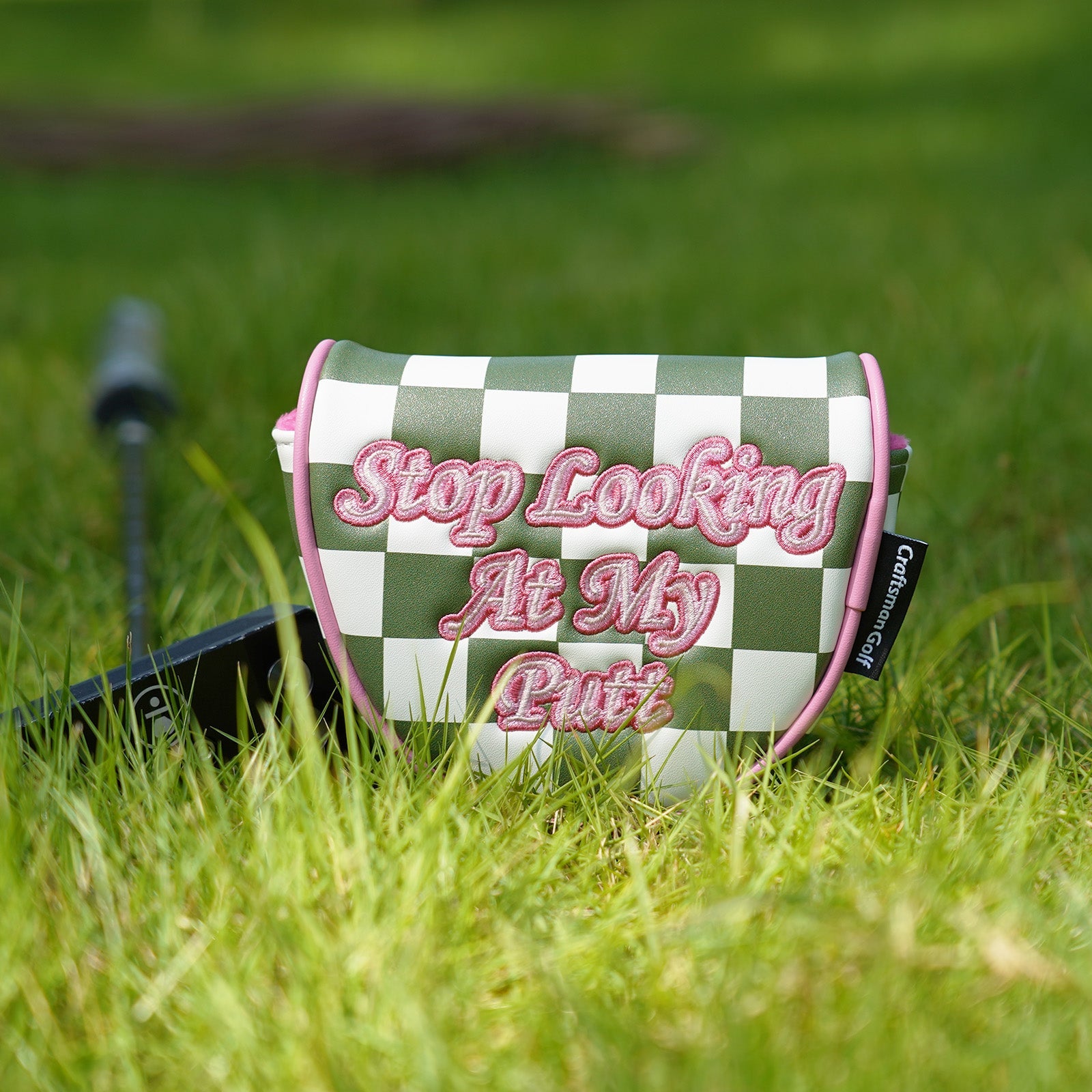 Green Pink Check Golf Headcover Set