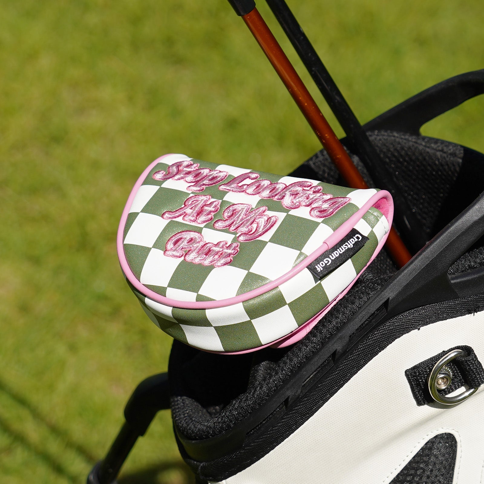Green Pink Check Golf Headcover Set