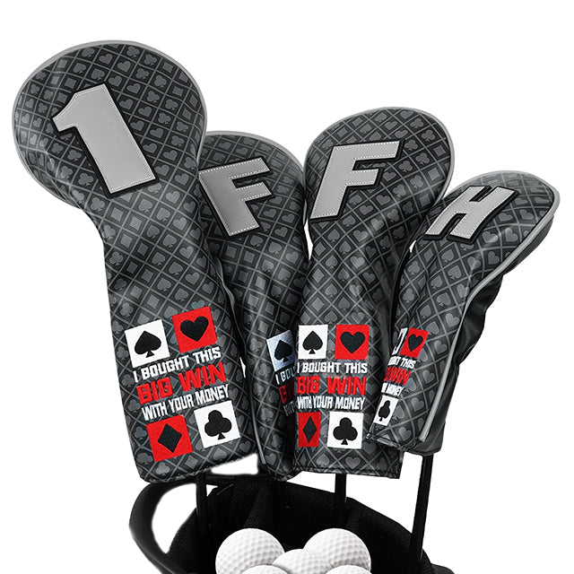 Black Poker Driver Head Cover Set