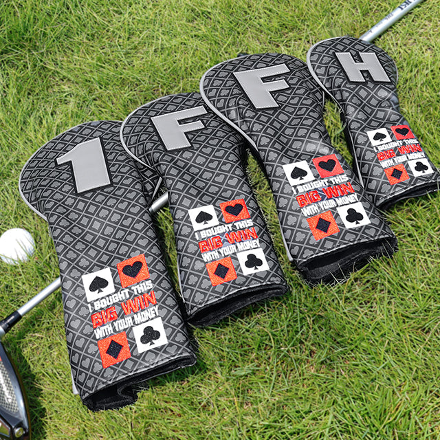 Black Poker Driver Head Cover Set