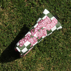 Green Plaid with Pink Patch Stripes Blade Putter Cover