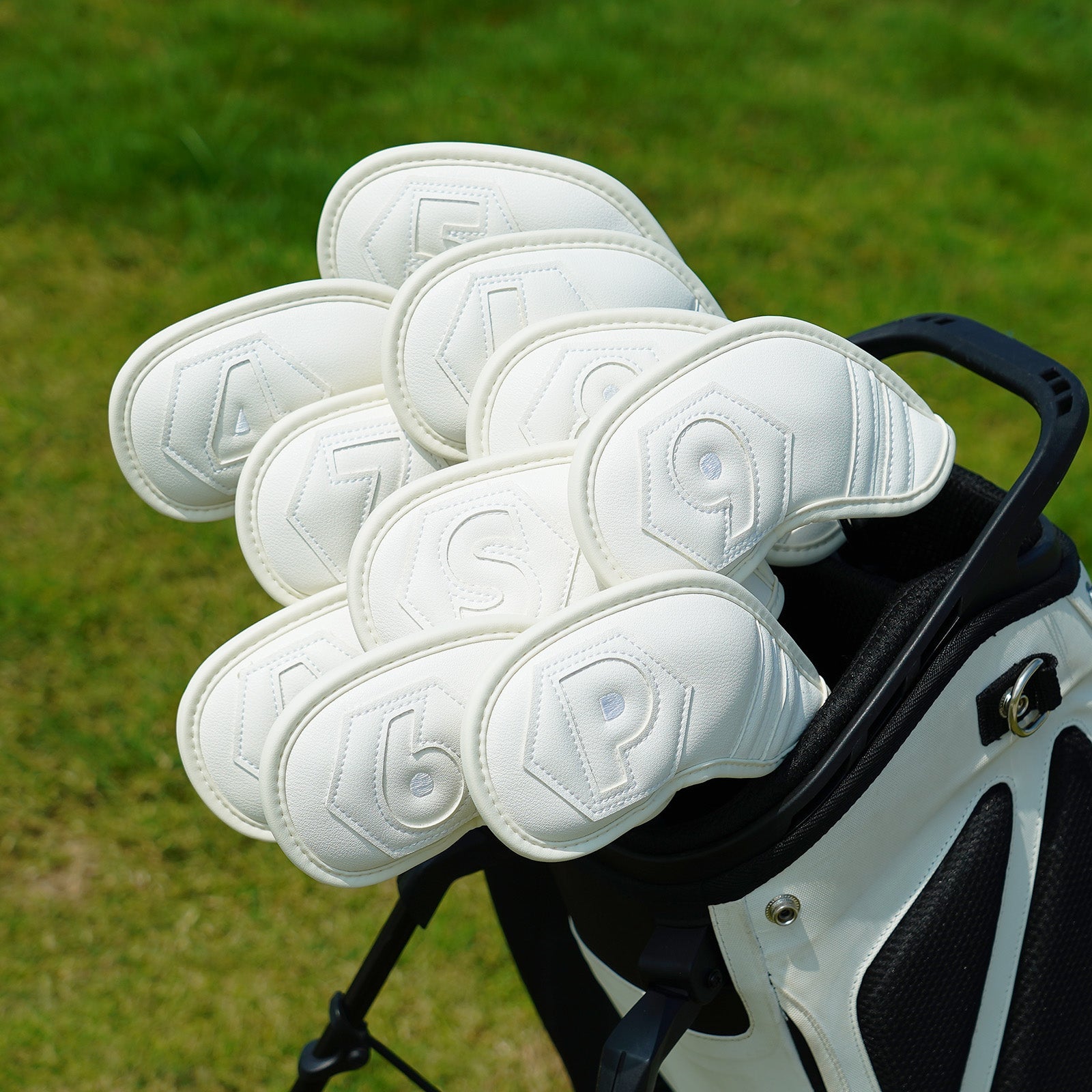 White PU Iron Cover 10pcs(4-9,P,A,S,L) Magnet