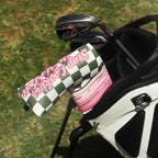Green Pink Check Golf Headcover Set