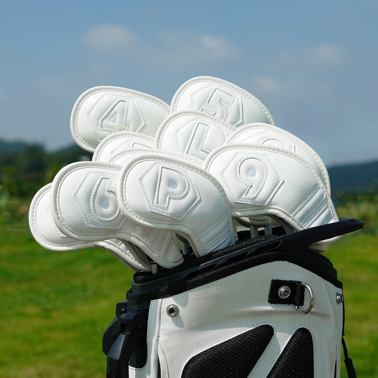 White PU Iron Cover 10pcs(4-9,P,A,S,L) Magnet