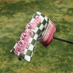 Green Plaid with Pink Patch Stripes Blade Putter Cover