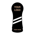 Personalized White Stripes Wood Head Cover With Your Logo And Name-CraftsmanGolf