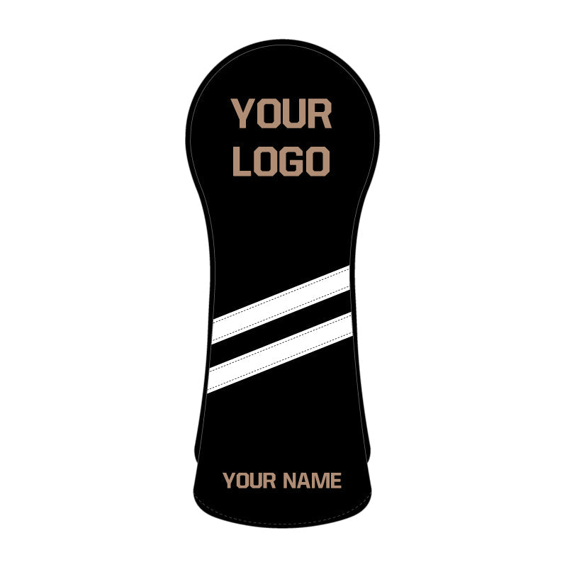 Personalized White Stripes Wood Head Cover With Your Logo And Name-CraftsmanGolf