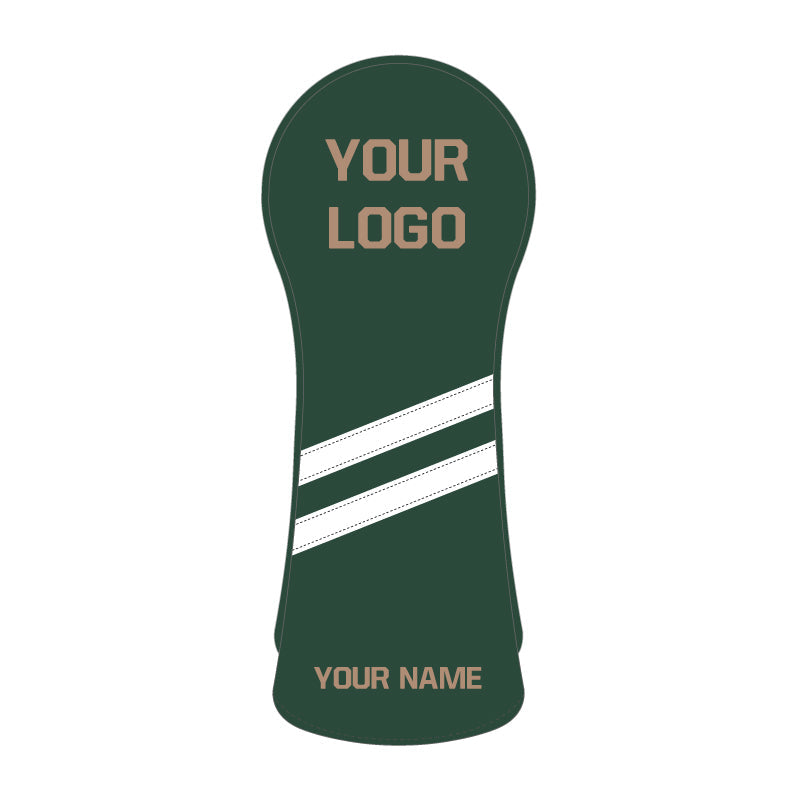 Personalized White Stripes Wood Head Cover With Your Logo And Name-CraftsmanGolf