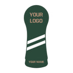 Personalized White Stripes Wood Head Cover With Your Logo And Name-CraftsmanGolf