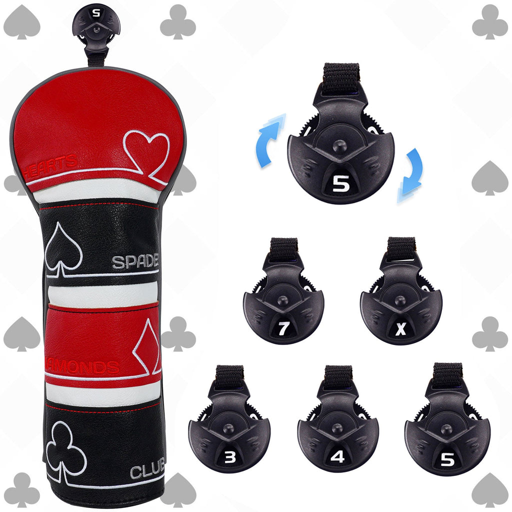 Poker Spade Hearts Diamonds Golf Headcovers