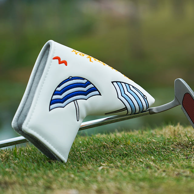 Summer Umbrella Embroidered Magnet Blade Putter Head Cover