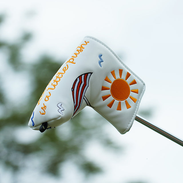Summer Umbrella Embroidered Magnet Blade Putter Head Cover