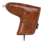 Premium Leather Brown Blade Putter Cover Headcover