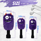 Purple Monster Golf Head Cover Set