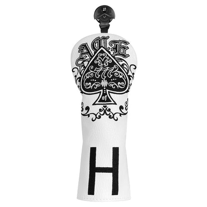 Spade Ace ♠ Golf Club Wood Headcover Set (Driver, Fairway, Utiliy/Hybrid)